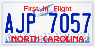 NC license plate AJP7057