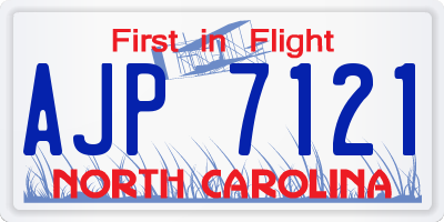 NC license plate AJP7121