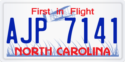 NC license plate AJP7141