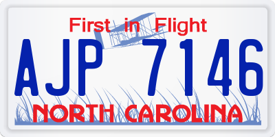 NC license plate AJP7146