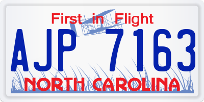 NC license plate AJP7163