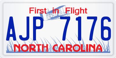 NC license plate AJP7176