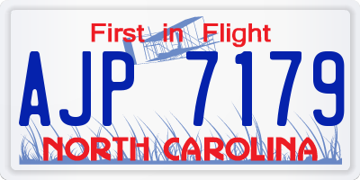 NC license plate AJP7179