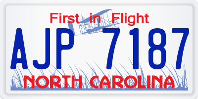 NC license plate AJP7187