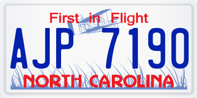 NC license plate AJP7190