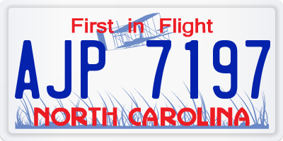 NC license plate AJP7197