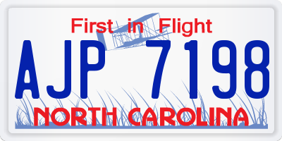 NC license plate AJP7198