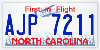 NC license plate AJP7211