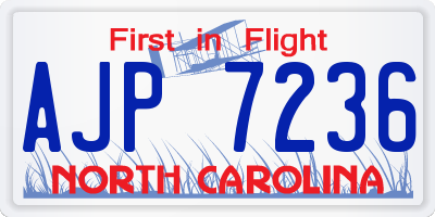 NC license plate AJP7236