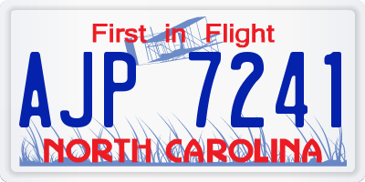 NC license plate AJP7241