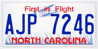 NC license plate AJP7246