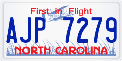 NC license plate AJP7279