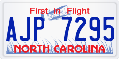 NC license plate AJP7295