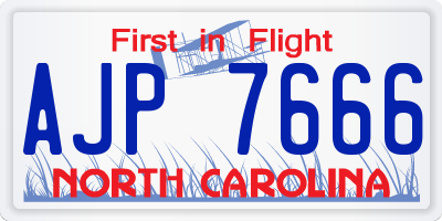 NC license plate AJP7666