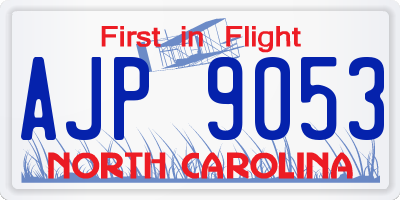 NC license plate AJP9053