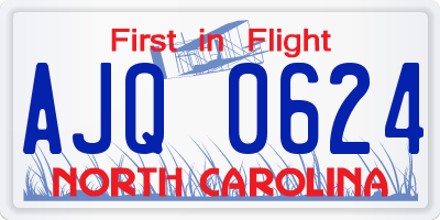 NC license plate AJQ0624