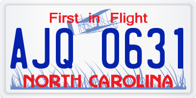 NC license plate AJQ0631