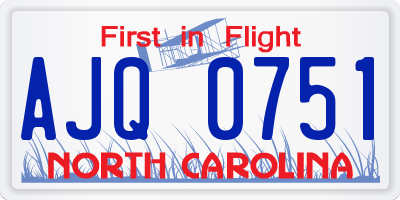 NC license plate AJQ0751