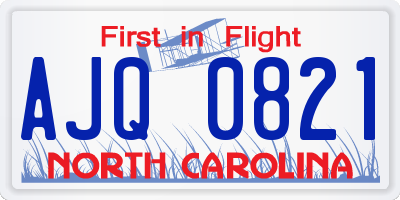 NC license plate AJQ0821