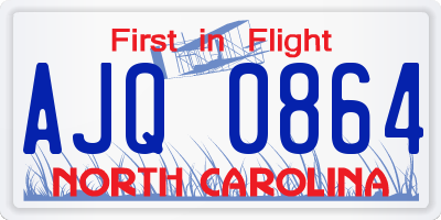 NC license plate AJQ0864