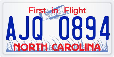 NC license plate AJQ0894
