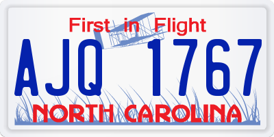 NC license plate AJQ1767