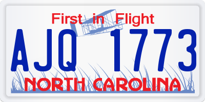 NC license plate AJQ1773