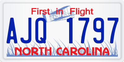 NC license plate AJQ1797