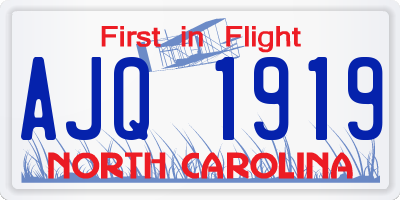 NC license plate AJQ1919