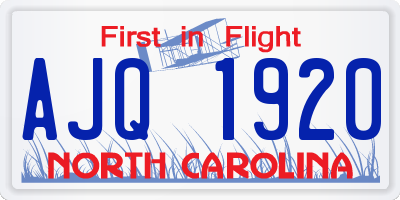 NC license plate AJQ1920