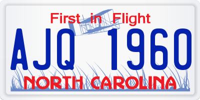 NC license plate AJQ1960