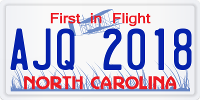 NC license plate AJQ2018