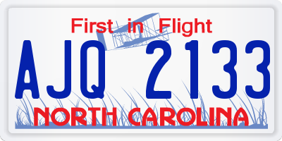 NC license plate AJQ2133