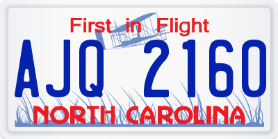 NC license plate AJQ2160