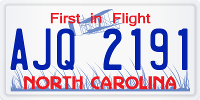 NC license plate AJQ2191