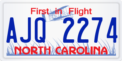 NC license plate AJQ2274