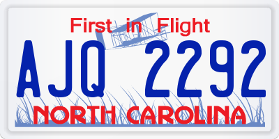 NC license plate AJQ2292