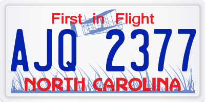 NC license plate AJQ2377