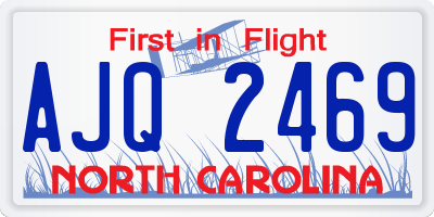 NC license plate AJQ2469