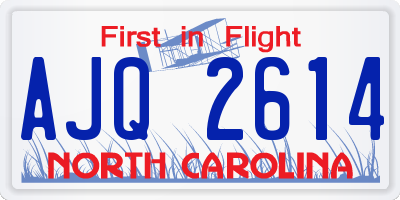 NC license plate AJQ2614
