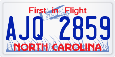 NC license plate AJQ2859