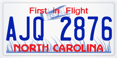 NC license plate AJQ2876