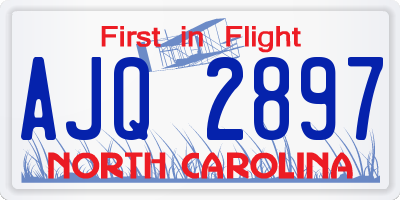 NC license plate AJQ2897