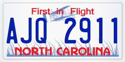 NC license plate AJQ2911
