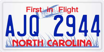 NC license plate AJQ2944