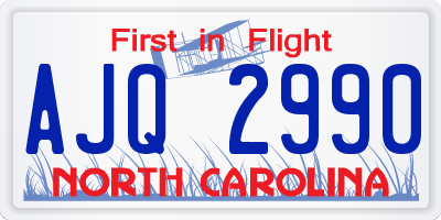 NC license plate AJQ2990