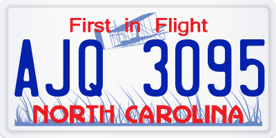 NC license plate AJQ3095