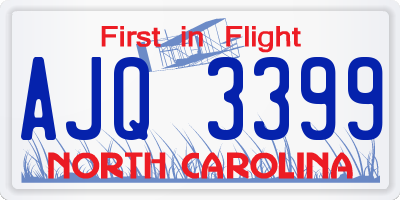 NC license plate AJQ3399