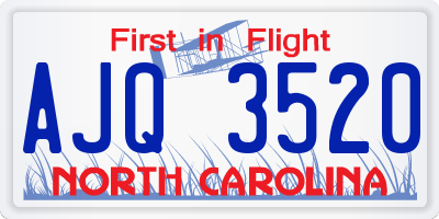 NC license plate AJQ3520