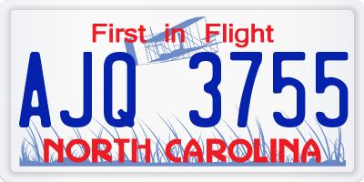 NC license plate AJQ3755